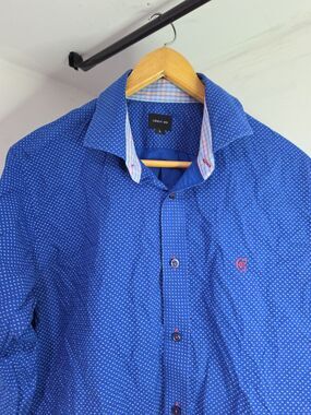 Blue Cerruti 1881 Long Sleeve Shirt Button Down Men's Size Large --F73